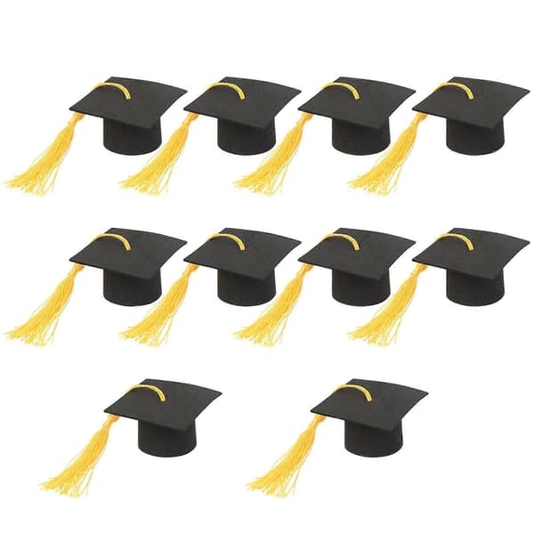 10 stk. kage mini studenterhuer mini dimissionssæson souvenirpynt
