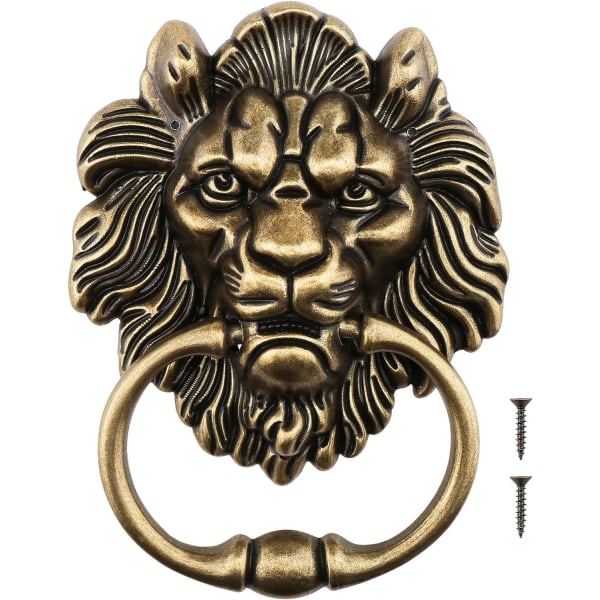 15,8 cm antikk bronsedesign Tiger Head Door Knocker Erstatning for inngangsdør