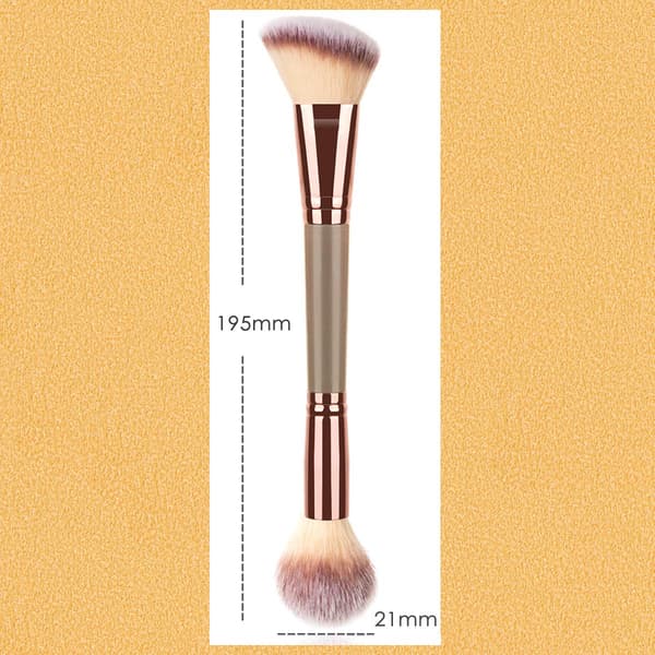 Makeupbørste med dobbelt ende, foundationbørste