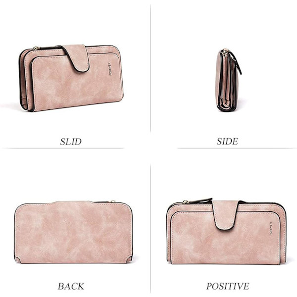 Naisten vintage-lompakko, pitkä lompakko suurella kapasiteetilla, elegantti ja söpö naisten lompakko