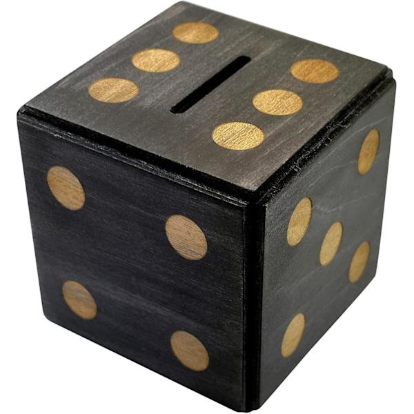 Pusselbox Enigma Tärningskub - Pengar och Presentbehållare i en Trämagisk Låda med Hemligt Fack Spisgris Hjärnteaser Spel (Svart)