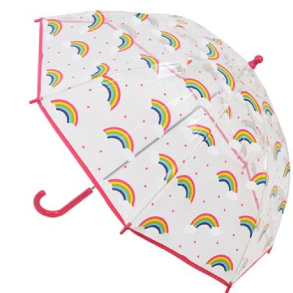 Drizzles Regnbue Kuppel-Parasoll for Barn Clear/Pink One Size