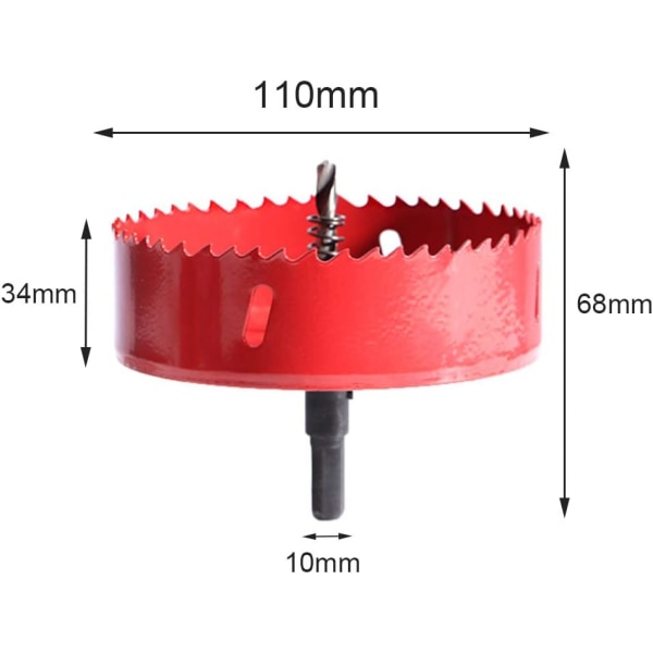 M42 Bimetal Hulssag 110mm Hulssag Hulssager Tre Sager for Aluminium Tre Plast Rør Metall Borbittsett