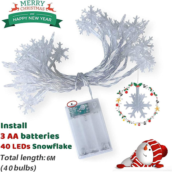 LED Fejelygter, 6M 40 LED Varmt Hvid Julefejelygter