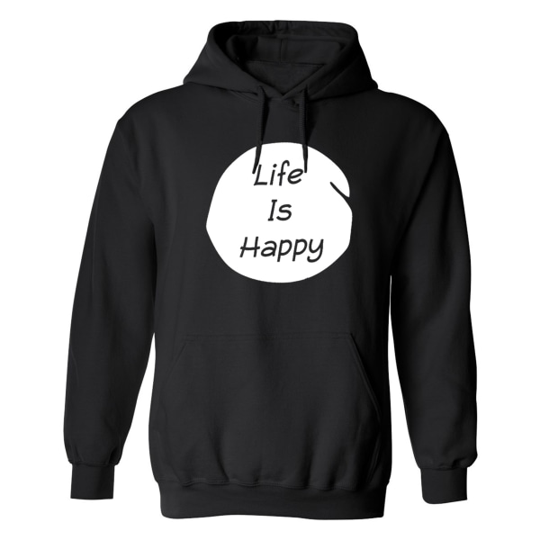 Life is Happy - Hættetrøje / Sweater - UNISEX Svart - 5XL