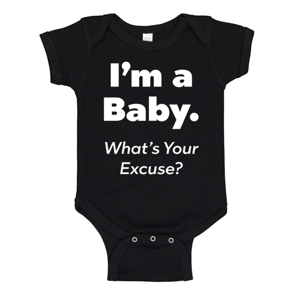 Im A Baby Hva er din unnskyldning - Baby Body svart Svart - 6 månader