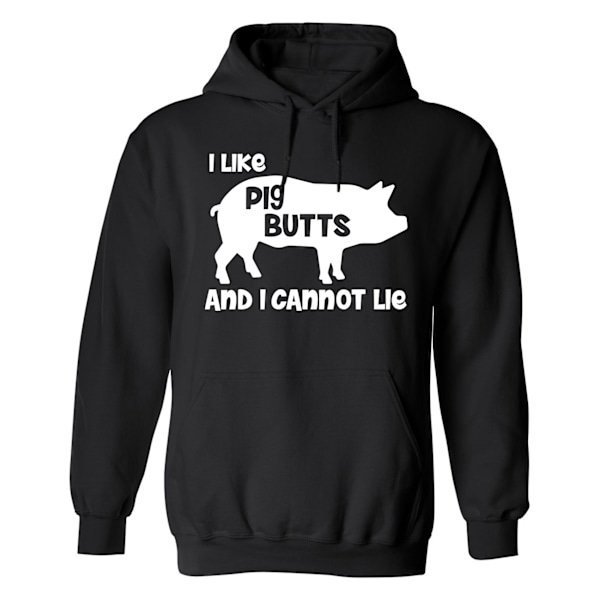 I Like Pig Butts - Hoodie / Tröja - HERR Svart - 4XL