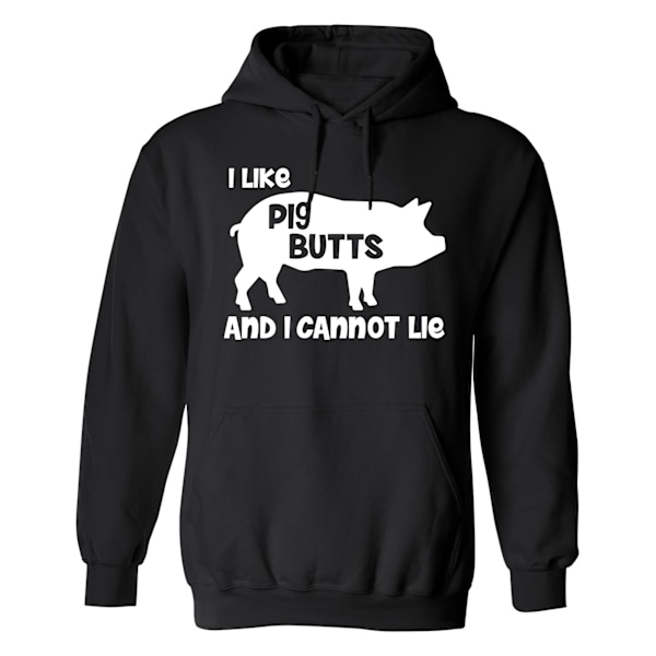 I Like Pig Butts - Hoodie / Tröja - HERR Svart - 5XL