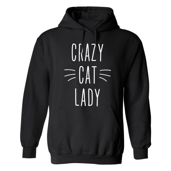Crazy Cat Lady - Hoodie / Tröja - DAM Svart - 3XL