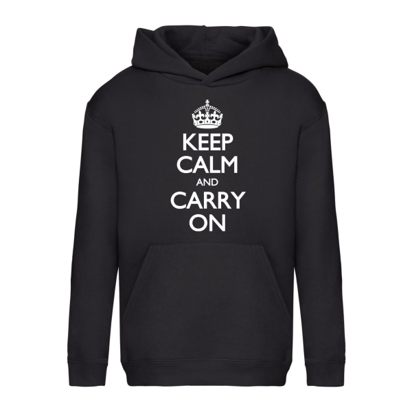 Keep Calm And Carry On - Hoodie / Tröja - BARN svart Svart - 116