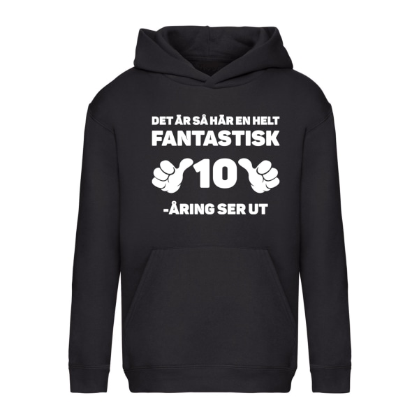 Fantastisk 10-åring Födelsedag - Hoodie / Tröja - BARN svart Svart - 116