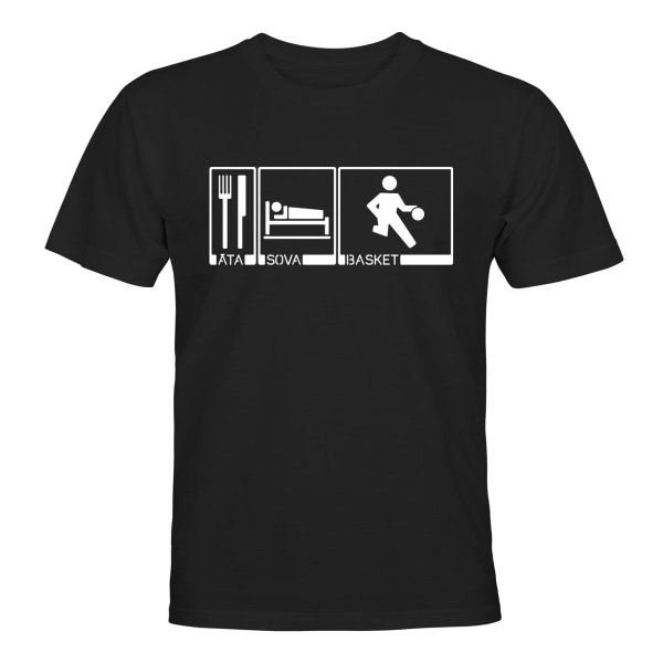 Eat Sleep Basketball - T-PAITA - MIESTEN Svart - 3XL