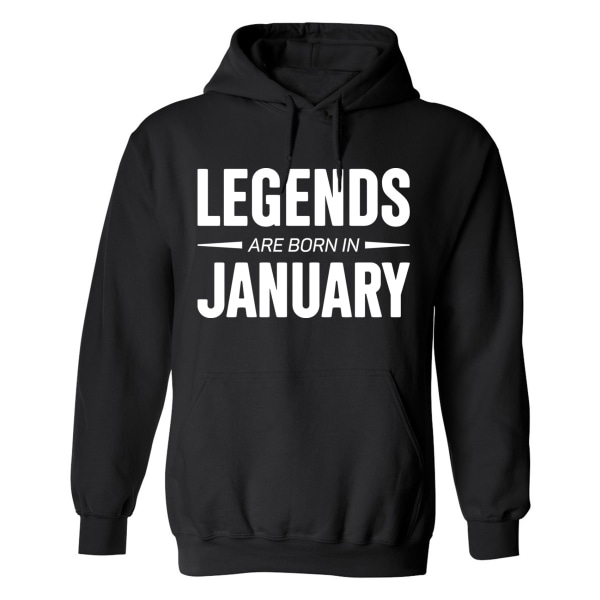 Legends Are Born In January - Hættetrøje / Sweater - MÆND Svart - L