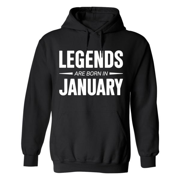 Legends Are Born In January - Hoodie / Tröja - HERR Svart - 3XL