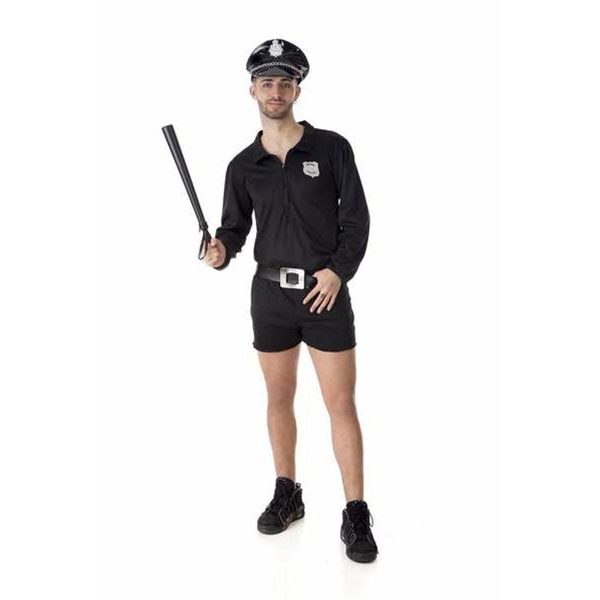 Maskerade kostume voksne Police 4 Pieces Short Black M