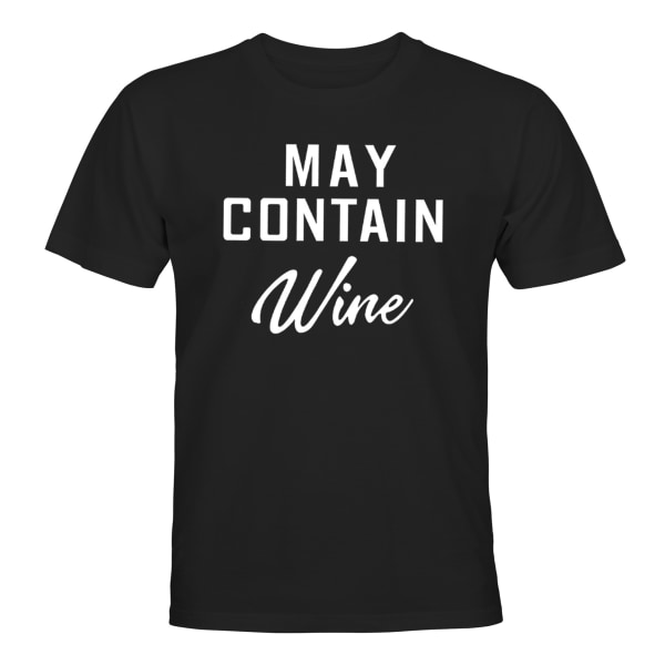 May Contain Wine - T-SHIRT - UNISEX Svart - 5XL