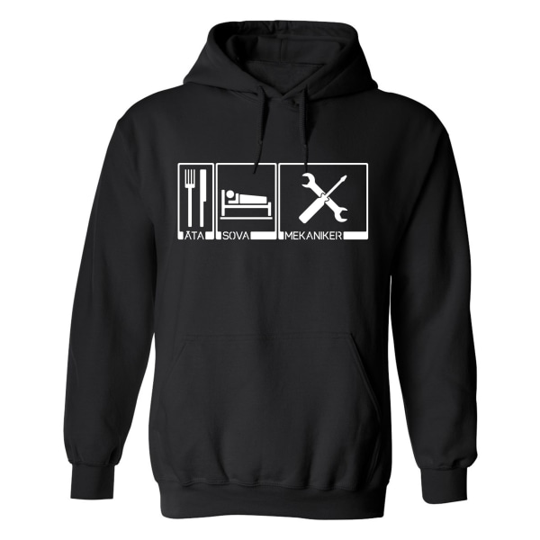 Äta Sova Mekaniker - Hoodie / Tröja - HERR Svart - 3XL