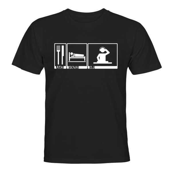 Eat Sleep DJ - T-SHIRT - HERRE Svart - L