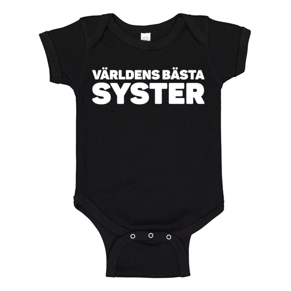 Världens Bästa Syster - Baby Body svart Svart - 18 månader