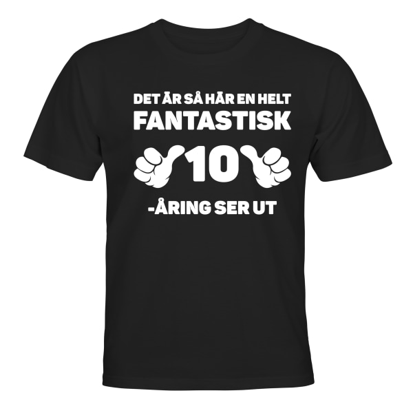 Fantastisk 10 års fødselsdag - T-SHIRT - BØRN sort Svart - 106 / 116