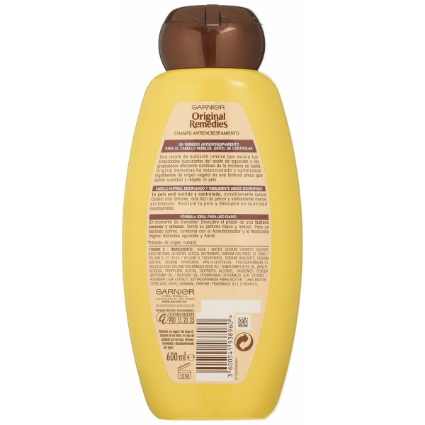 Antifrizz shampoo Garnier Original Remedies Avokado Shea 600 ml