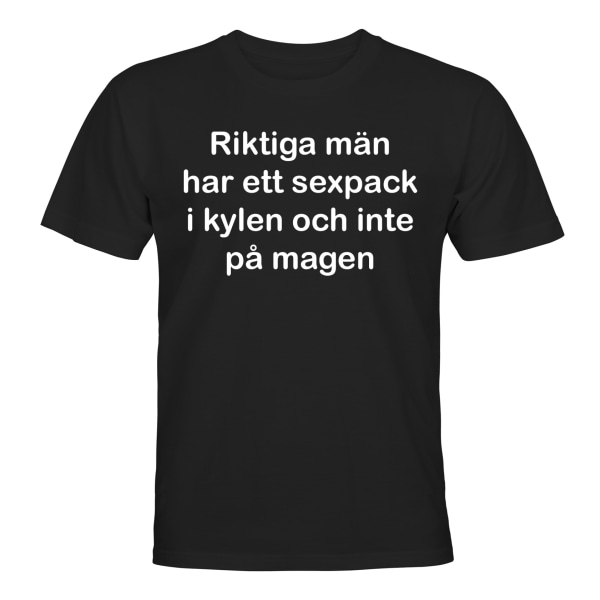 Oikeat miehet ja kuusi pakettia - T-PAITA - UNISEX Svart - L