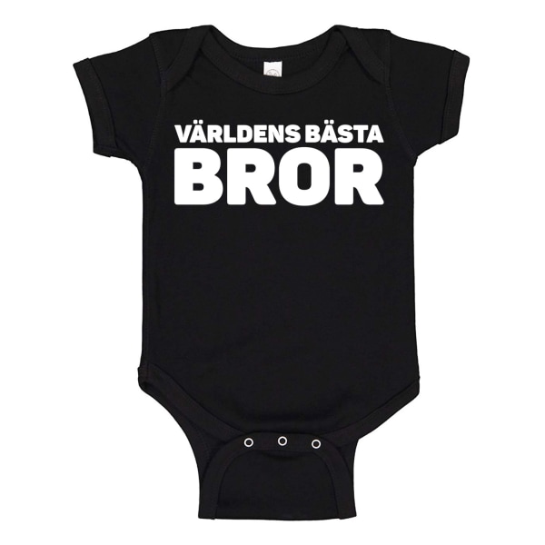 Världens Bästa Bror - Baby Body svart Svart - 6 månader