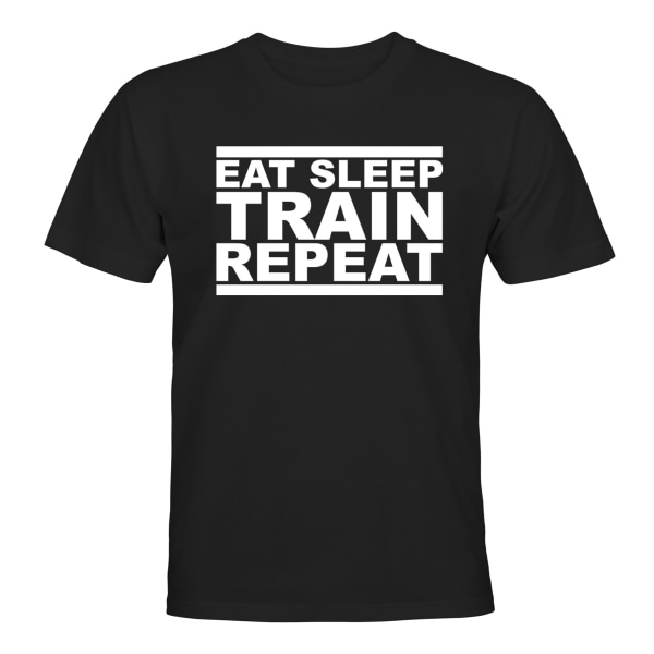 Eat Sleep Train Repeat - T-SHIRT - UNISEX Svart - XL