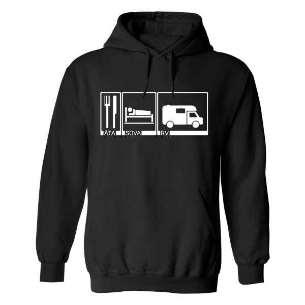 Äta Sova RV - Hoodie / Tröja - UNISEX Svart - 5XL