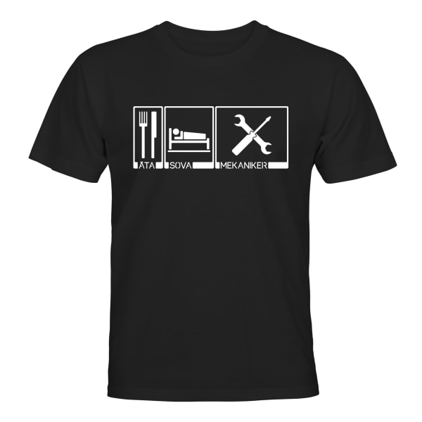 Äta Sova Mekaniker - T-SHIRT - UNISEX Svart - 5XL