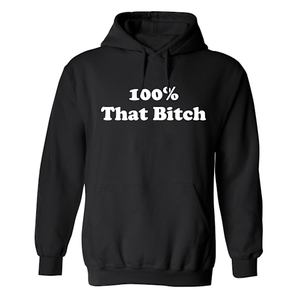 100 That B-tch - Hettegenser / Genser - DAME Svart - 4XL