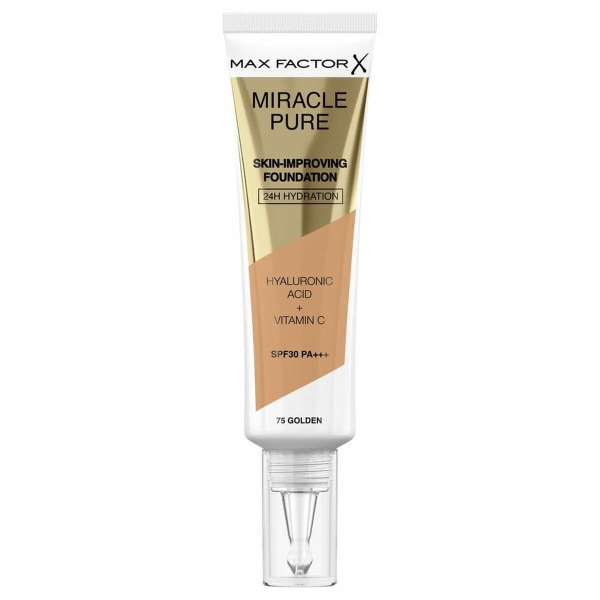 Flydende makeup base Max Factor Miracle Pure 75-gyldne SPF 30 (30 ml)