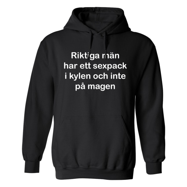 Rigtige Mænd Og Six Packs - Hættetrøje / Sweater - UNISEX Svart - M