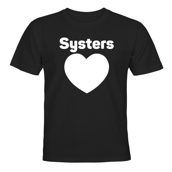 Søsters hjerte - T-SHIRT - BØRN sort Svart - 130 / 140