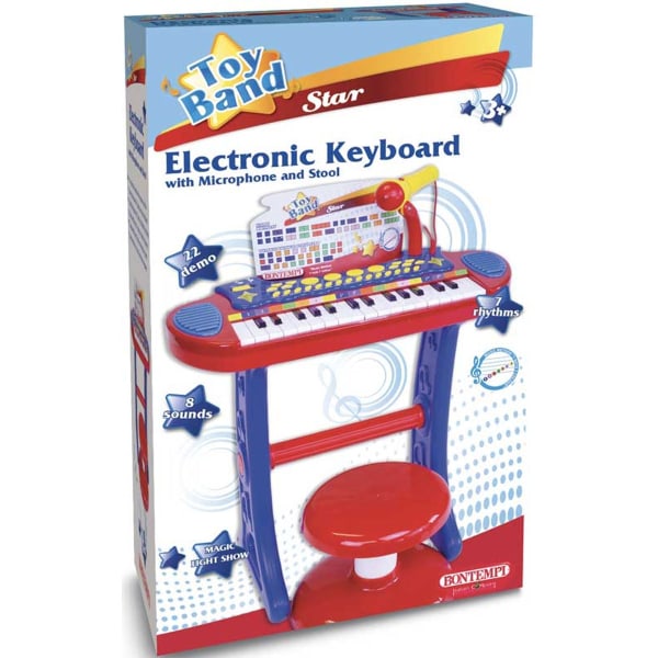 BONTEMPI ELECTRONIC KEYBOARD WITH MICROPHONE AND STOOL