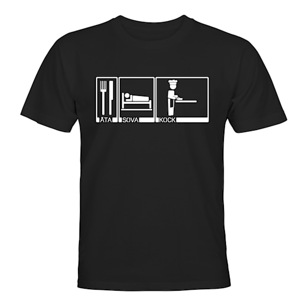 Äta Sova Kock - T-SHIRT - UNISEX Svart - L