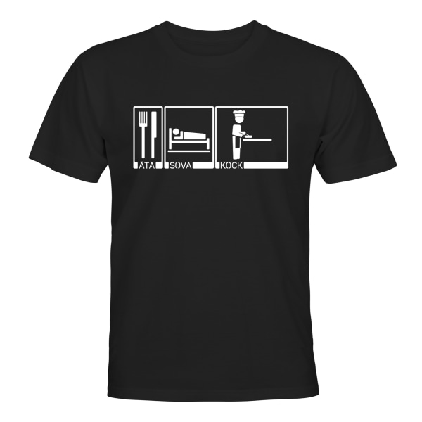 Eat Sleep Chef - T-SHIRT - MÆND Svart - 2XL