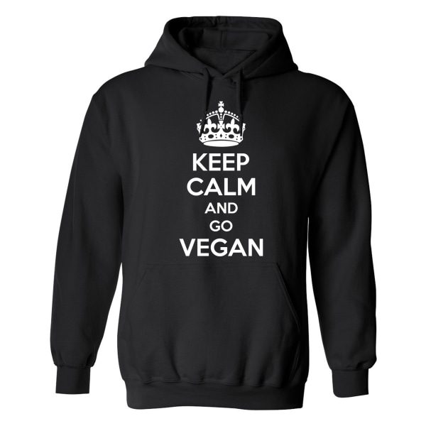 Keep Calm Go Vegan - Hættetrøje / Sweater - MÆND Svart - S