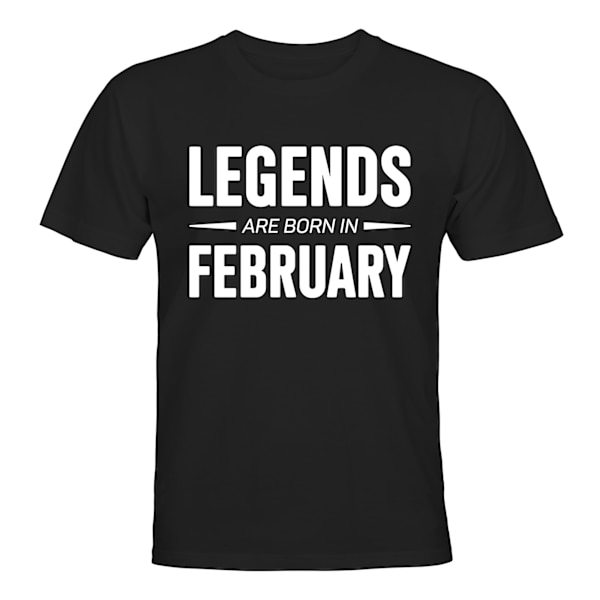 Legends Are Born In February - T-SHIRT - HERR Svart - 2XL