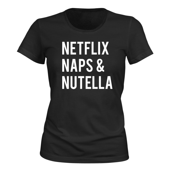Netflix Naps And Nutella - T-SHIRT - DAME sort XL