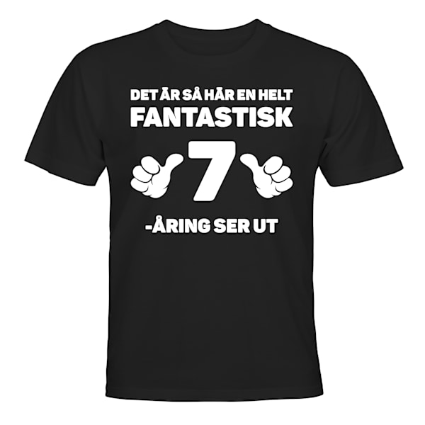 Fantastisk 7-åring Födelsedag - T-SHIRT - BARN svart Svart - 118 / 128