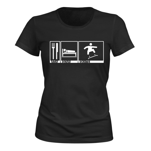 Eat Sleep Skate - T-SHIRT - DAME svart S