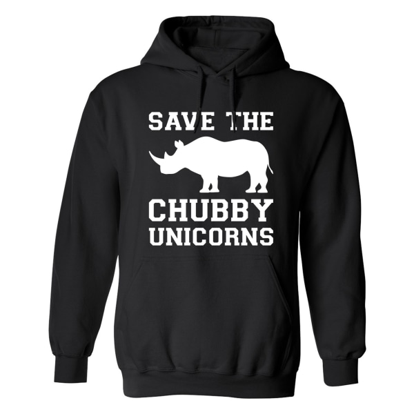 Save The Chubby Unicorns - Hoodie / Tröja - HERR Svart - 2XL