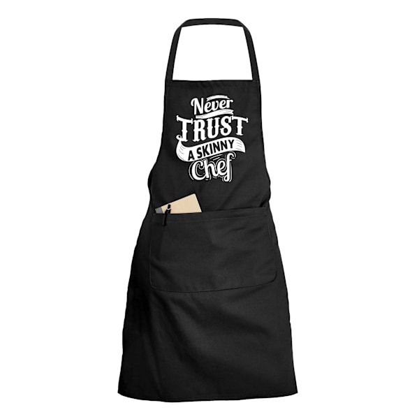 Never Trust a Skinny Chef - Förkläde - Svart svart one size