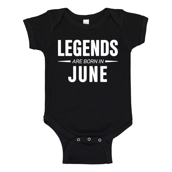 Legends Are Born In June - Baby Body svart Svart - Nyfödd