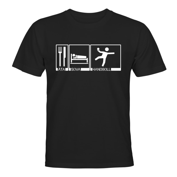 Eat Sleep Håndbold - T-SHIRT - MÆND Svart - XL