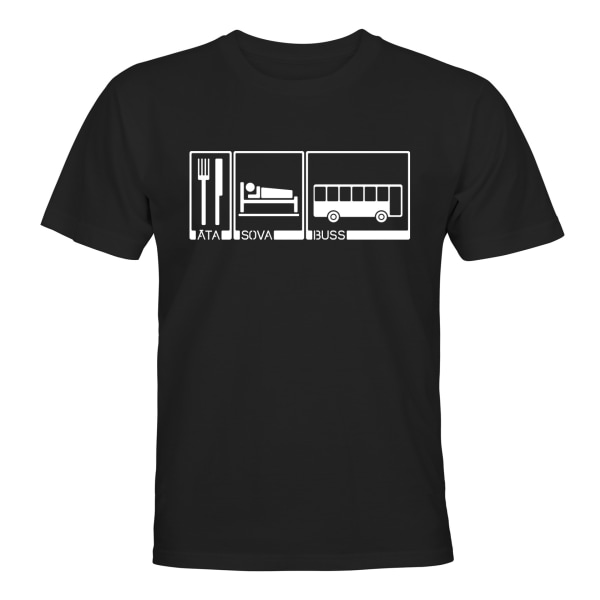 Eat Sleep Bus - T-SHIRT - HERRE Svart - 2XL