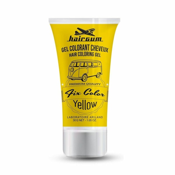 Ikke-permanent hårfarge Hairgum Fix Color Yellow Styling gel (30 ml)