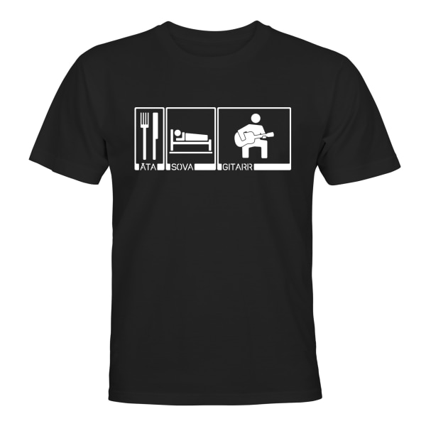 Eat Sleep Guitar - T-SHIRT - HERRE Svart - XL