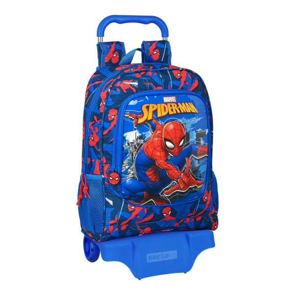 Koululaukku pyörillä Spiderman Great Power Red Blue (32 x 42 x
